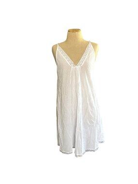 VTG Oscar De La Renta Women's Sz XL White Lace-Trimmed Slip Adjustable Straps